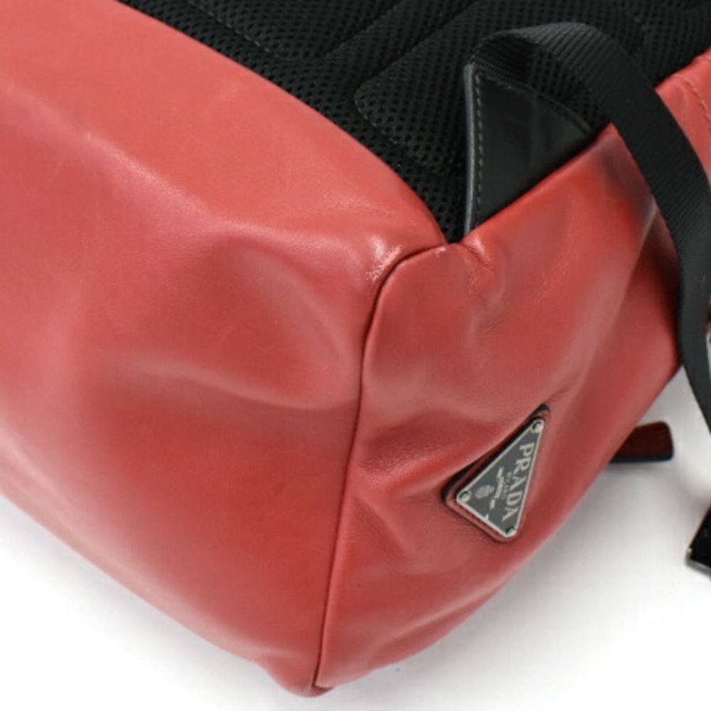 Prada Leather Backpack Red Triangle - image 6